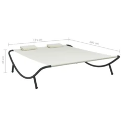 Chaise Longue D'extérieur Tissu Crème -Chair Soldes Boutique chaise longue d exterieur tissu creme 3666722528238 554144