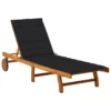 Chaise Longue De Jardin Avec Coussin Bois D'acacia Solide 41