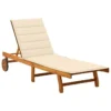 Chaise Longue De Jardin Avec Coussin Bois D'acacia Solide 36