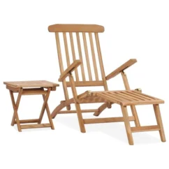 Meilleures ventes 6 Chaise Longue De Jardin Avec Repose-pied Et Table Bois De Teck