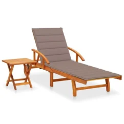 Meilleures ventes 8 Chaise Longue De Jardin Avec Table Et Coussin Bois D'acacia 10