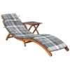 Chaise Longue De Jardin Avec Table Et Coussin Bois D'acacia 23
