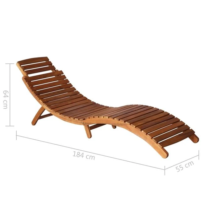 Chaise Longue De Jardin Avec Table Et Coussin Bois D'acacia 23 7 Chaise Longue De Jardin Avec Table Et Coussin Bois D'acacia 23 – Image 7