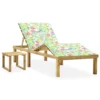 Chaise Longue De Jardin Avec Table Et Coussin Pin Imprégné 18