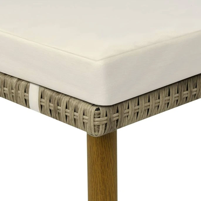 Chaise Longue De Jardin Gris/beige Résine Tressée 6 Chaise Longue De Jardin Gris/beige Résine Tressée – Image 6