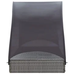 Chaise Longue Double Avec Auvent Résine Tressée Gris -Chair Soldes Boutique chaise longue double avec auvent resine tressee gris 8719883860404 980748