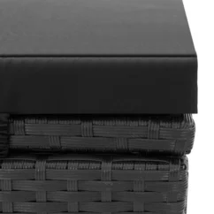 Chaise Longue Double Avec Coussin Résine Tressée Noir -Chair Soldes Boutique chaise longue double avec coussin resine tressee noir 8719883860350 980723