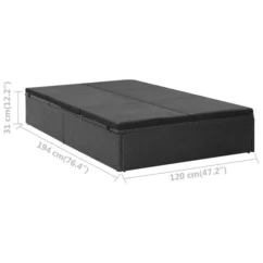 Chaise Longue Double Avec Coussin Résine Tressée Noir -Chair Soldes Boutique chaise longue double avec coussin resine tressee noir 8719883860350 980724