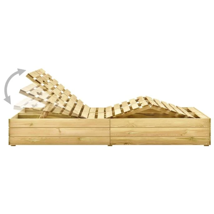 Chaise Longue Double Et Coussins Rouge Bois De Pin Imprégné 3 3 Chaise Longue Double Et Coussins Rouge Bois De Pin Imprégné 3 – Image 3