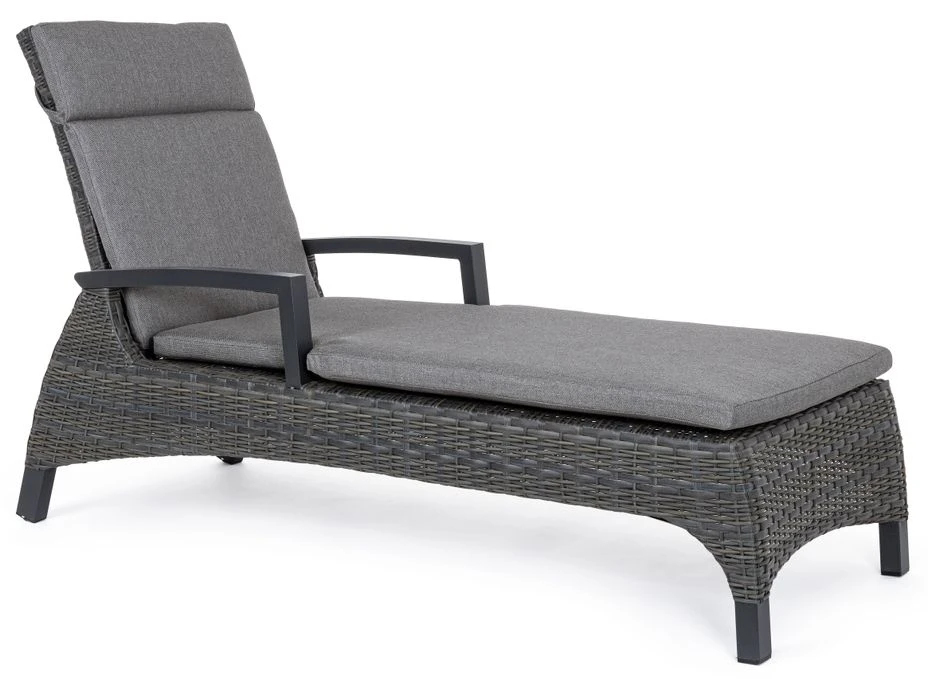 Chaise Longue En Aluminium Anthracite Avec Coussins Ben 1 Chaise Longue En Aluminium Anthracite Avec Coussins Ben