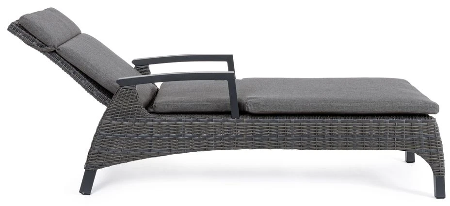 Chaise Longue En Aluminium Anthracite Avec Coussins Ben 3 Chaise Longue En Aluminium Anthracite Avec Coussins Ben – Image 3