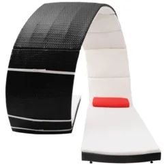 Chaise Longue Forme De Boucle Résine Tressée Noir 6 Chaise Longue Forme De Boucle Résine Tressée Noir -Chair Soldes Boutique chaise longue forme de boucle resine tressee noir 8718475968214 973941