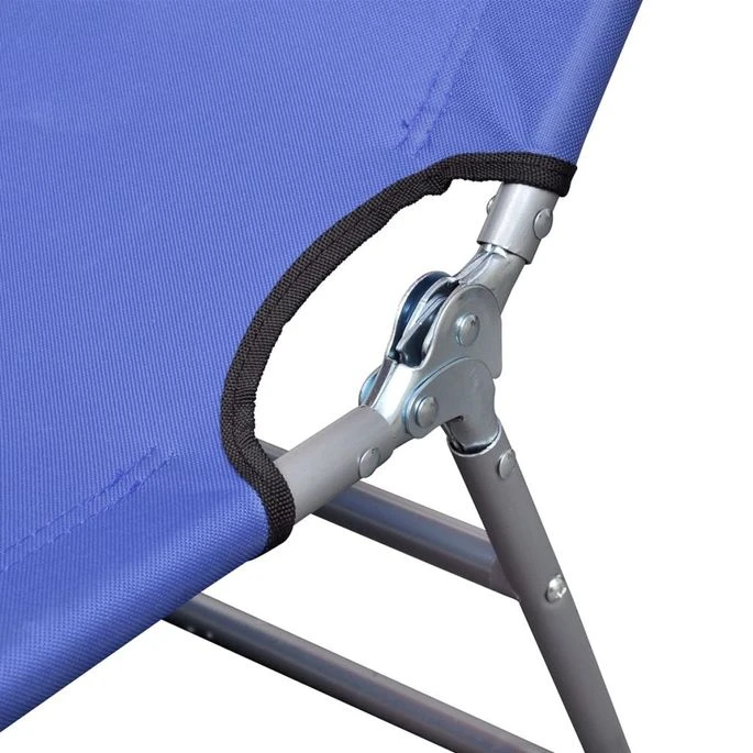 Chaise Longue Pliable Acier Enduit De Poudre Bleu 4 Chaise Longue Pliable Acier Enduit De Poudre Bleu – Image 4
