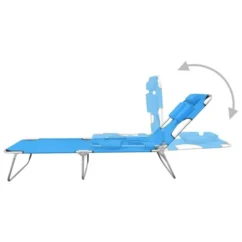 Chaise Longue Pliable Avec Coussin De Tête Acier Bleu Turquoise -Chair Soldes Boutique chaise longue pliable avec coussin de tete acier bleu turquoise 3666722364058 936075