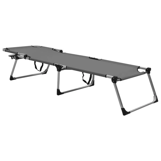 Chaise Longue Pliable Extra Haute Pour Seniors Gris Aluminium 2 Chaise Longue Pliable Extra Haute Pour Seniors Gris Aluminium – Image 2