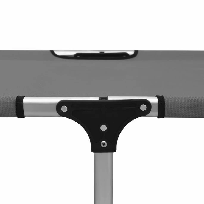 Chaise Longue Pliable Extra Haute Pour Seniors Gris Aluminium 6 Chaise Longue Pliable Extra Haute Pour Seniors Gris Aluminium – Image 6