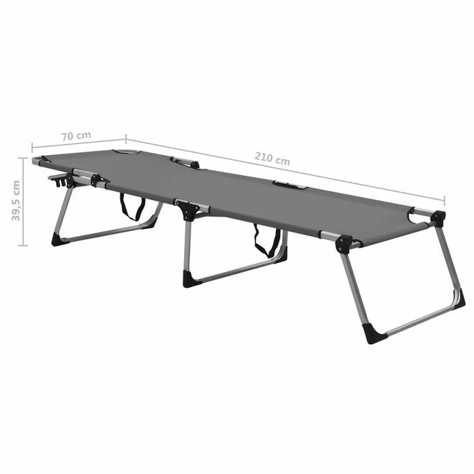 Chaise Longue Pliable Extra Haute Pour Seniors Gris Aluminium 9 Chaise Longue Pliable Extra Haute Pour Seniors Gris Aluminium – Image 9