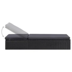 Chaise Longue Résine Tressée Noir Et Gris Foncé -Chair Soldes Boutique chaise longue resine tressee noir et gris fonce 3666722364584 935439