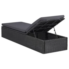Chaise Longue Résine Tressée Noir Et Gris Foncé -Chair Soldes Boutique chaise longue resine tressee noir et gris fonce 3666722364584 935440