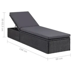 Chaise Longue Résine Tressée Noir Et Gris Foncé -Chair Soldes Boutique chaise longue resine tressee noir et gris fonce 3666722364584 935442