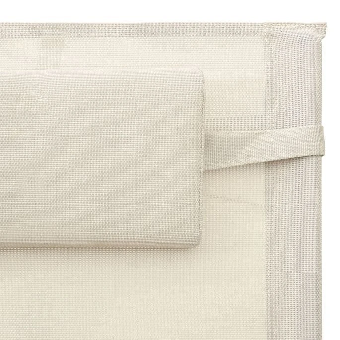 Chaise Longue Textilène Crème Et Gris 2 6 Chaise Longue Textilène Crème Et Gris 2 – Image 6