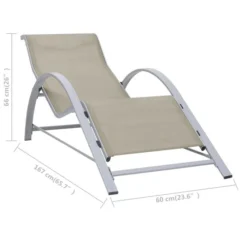 Chaise Longue Textilène Et Aluminium Crème 2 -Chair Soldes Boutique chaise longue textilene et aluminium creme 3666722363242 936774