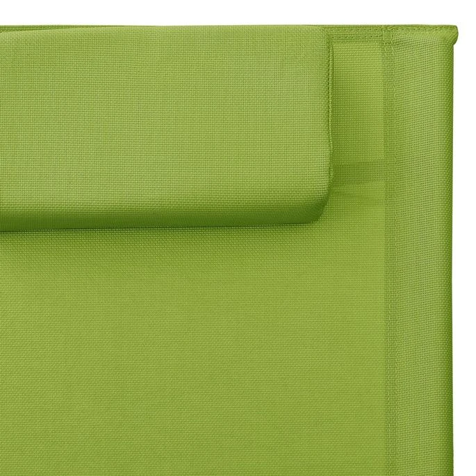 Chaise Longue Textilène Vert Et Gris 6 Chaise Longue Textilène Vert Et Gris – Image 6
