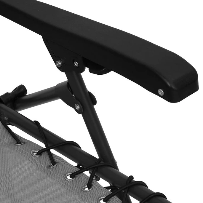 Chaise Pliable De Terrasse Textilène Gris 9 Chaise Pliable De Terrasse Textilène Gris – Image 9