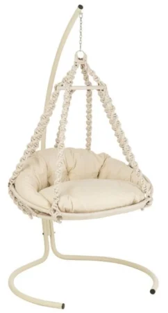 Chaise Suspendue Avec Coussins Métal Blanc Octopus