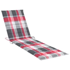 Chaises Longues 2 Pcs Avec Coussin Carreaux Rouge Teck Solide -Chair Soldes Boutique chaises longues 2 pcs avec coussin carreaux rouge teck solide 3666722932189 889954