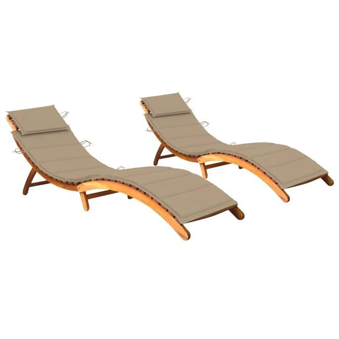 Chaises Longues 2 Pcs Avec Coussins Bois D'acacia Solide 22 1 Chaises Longues 2 Pcs Avec Coussins Bois D'acacia Solide 22