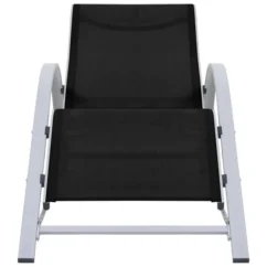 Chaises Longues 2 Pcs Avec Table Aluminium Noir -Chair Soldes Boutique chaises longues 2 pcs avec table aluminium noir 3666722314008 991539