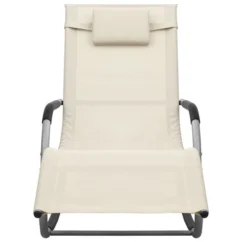 Chaises Longues 2 Pcs Textilène Crème Et Gris -Chair Soldes Boutique chaises longues 2 pcs textilene creme et gris 3666722458276 768272