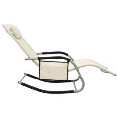 Chaises Longues 2 Pcs Textilène Crème Et Gris -Chair Soldes Boutique chaises longues 2 pcs textilene creme et gris 3666722458276 768273