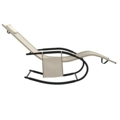 Chaises Longues à Bascule 2 Pcs Crème Acier Et Textilène 2 -Chair Soldes Boutique chaises longues a bascule 2 pcs creme acier et textilene 3666722131940 1330030