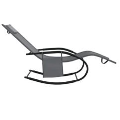 Chaises Longues à Bascule 2 Pcs Gris Acier Et Textilène -Chair Soldes Boutique chaises longues a bascule 2 pcs gris acier et textilene 3666722131957 1330024