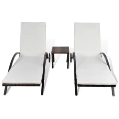 Chaises Longues Avec Table Résine Tressée Marron 2 -Chair Soldes Boutique chaises longues avec table resine tressee marron 3666722330169 974475
