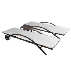 Chaises Longues Avec Table Résine Tressée Marron 2 -Chair Soldes Boutique chaises longues avec table resine tressee marron 3666722330169 974477