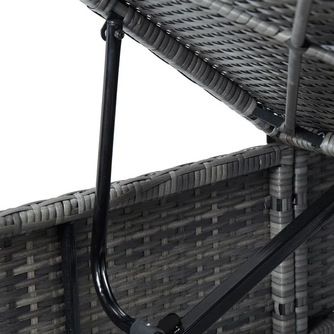 Chaises Longues De Jardin Table à Thé 3 Pcs Résine Tressée Gris 11 Chaises Longues De Jardin Table à Thé 3 Pcs Résine Tressée Gris – Image 11