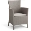 Fauteuil De Jardin Cappucino - Aspect Rotin Tressé Avec Coussin Polyester - ALLIBERT BY KETER - IOWA