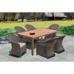 Fauteuil De Jardin En Acier Et Résine Tressée - Assise Avec Coussin - 71 X 60 X H.88 Cm - Couleur Rotin Et Coussins Ecru -Chair Soldes Boutique fauteuil de jardin en acier et resine tressee assise avec coussin 71 x 60 x h 88 cm couleur rotin et coussins ecru 3612408314428 728775