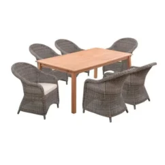 Fauteuil De Jardin En Acier Et Résine Tressée - Assise Avec Coussin - 71 X 60 X H.88 Cm - Couleur Rotin Et Coussins Ecru -Chair Soldes Boutique fauteuil de jardin en acier et resine tressee assise avec coussin 71 x 60 x h 88 cm couleur rotin et coussins ecru 3612408314428 728776