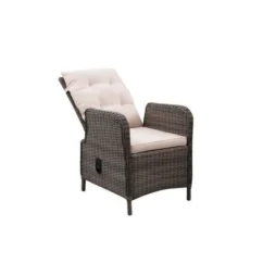 Fauteuil De Jardin Inclinable En Acier Et Résine Tressée - Assise Et Dossier Avec Coussins - 72,5 X 60,5 X H.95,5 Cm - Couleur Roti -Chair Soldes Boutique fauteuil de jardin inclinable en acier et resine tressee assise et dossier avec coussins 72 5 x 60 5 x h 95 5 cm couleur roti 3612408314442 728783