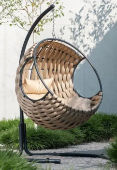 Fauteuil Suspendu Avec Coussin Métal Beige Pona -Chair Soldes Boutique fauteuil suspendu avec coussin metal beige pona 5400924216306 1336044