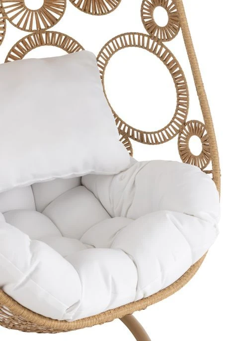 Fauteuil Suspendu Avec Coussins Aluminium Et Roseau Beige Ila 8 Fauteuil Suspendu Avec Coussins Aluminium Et Roseau Beige Ila – Image 8