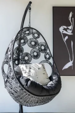 Fauteuil Suspendu Avec Coussins Métal Et Roseau Noir Bula -Chair Soldes Boutique fauteuil suspendu avec coussins metal et roseau noir bula 5400924207267 1336063