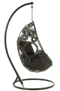 Fauteuil Suspendu Avec Coussins Métal Et Roseau Noir Bula -Chair Soldes Boutique fauteuil suspendu avec coussins metal et roseau noir bula 5400924207267 1336064