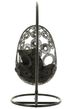 Fauteuil Suspendu Avec Coussins Métal Et Roseau Noir Bula -Chair Soldes Boutique fauteuil suspendu avec coussins metal et roseau noir bula 5400924207267 1336065