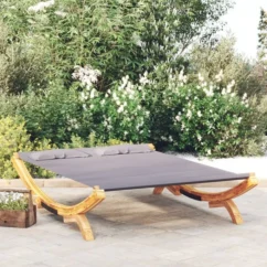 Hamac 165x188,5x46 Cm Bois Courbé Massif Anthracite