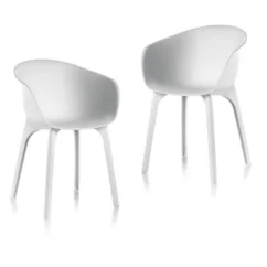 IDEA Lot De 2 Chaises De Jardin Diva Blanc